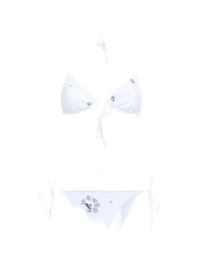 Ermanno Scervino Floral-embroidered Bikini In White