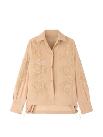 Ermanno Scervino Floral-embroidered Drawstring Jacket In Multi