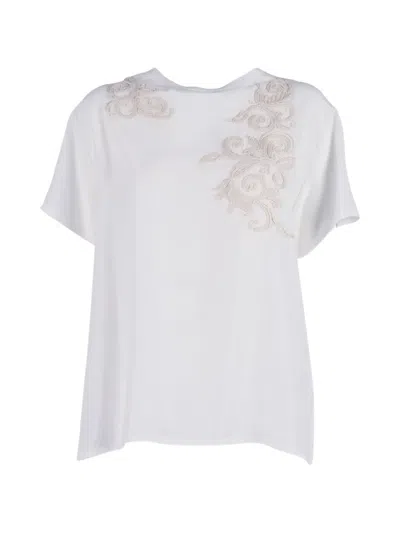 Ermanno Scervino Floral-embroidered T-shirt In White