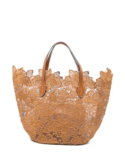 Ermanno Scervino Floral-lace Tote Bag In Neutral