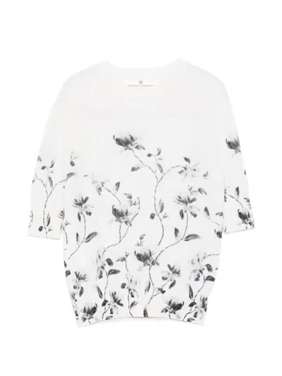 Ermanno Scervino Floral-print Sweater In White