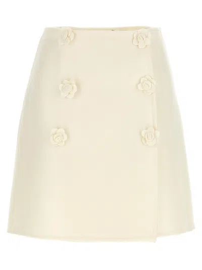 Ermanno Scervino Flower Cloth Skirt Skirts White