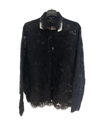 Ermanno Scervino Flower Lace Shirt In Black