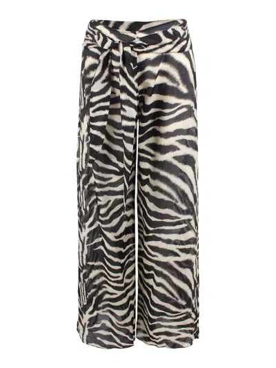Ermanno Scervino Flowing Cotton And Silk Trousers In Multi