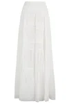 Ermanno Scervino Flowing Maxi Skirt With Ruffles In White