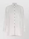 Ermanno Scervino Contrast Plastron White Tuxedo Shirt With Covered Button Closure In White