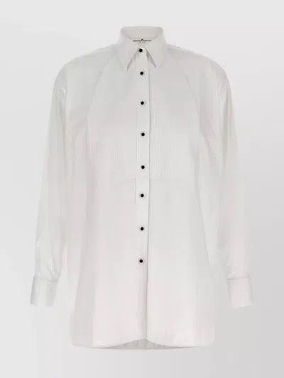 ERMANNO SCERVINO FORMAL SHIRT WITH PLEATED BIB AND POINTED COLLAR
