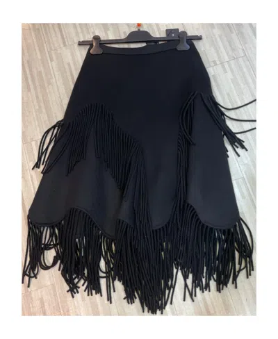 Ermanno Scervino Fringed Detail Skirt In Black