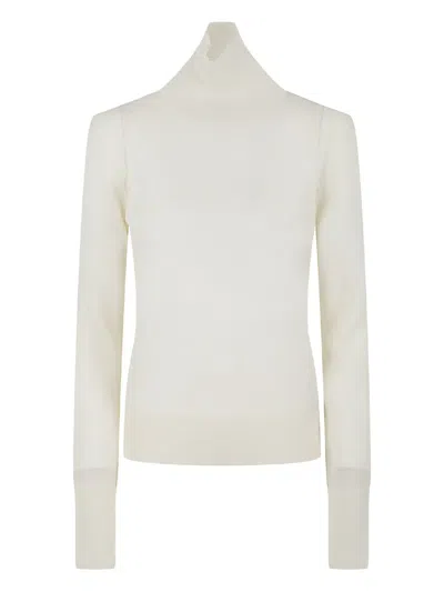 Ermanno Scervino Funnel-neck Wool Top In White