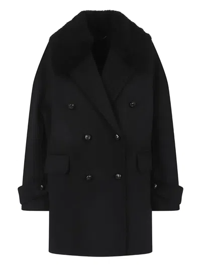 ERMANNO SCERVINO 皮草领双排扣外套