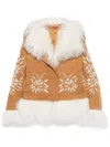 Ermanno Scervino Fur-trim Jacket In Brown