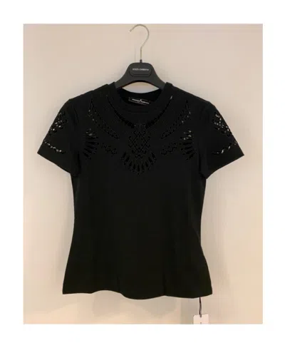 Ermanno Scervino Geometric Pattern Hollowed-out T-shirt In Black