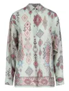 Ermanno Scervino Geometric Print Shirt With Classic Collar In Multi
