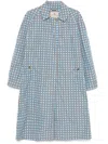 Ermanno Scervino Geometric-print Trench Coat In Blue
