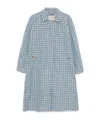 Ermanno Scervino Geometric-print Trench Coat In Blue
