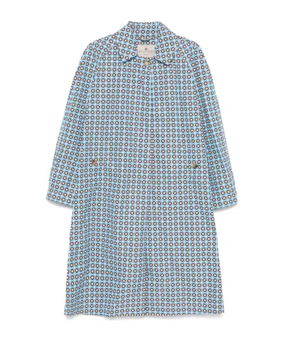 ERMANNO SCERVINO GEOMETRIC-PRINT TRENCH COAT