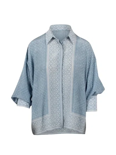 Ermanno Scervino Geometric-print Shirt In Blue