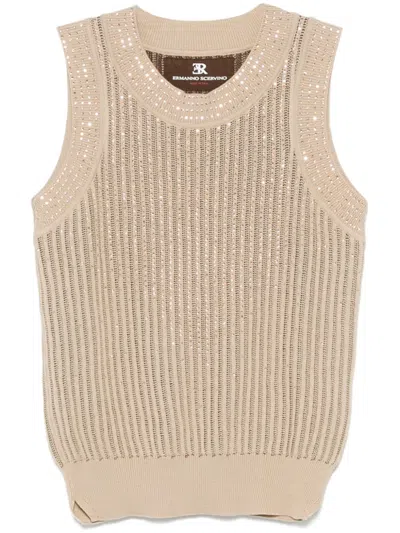 Ermanno Scervino Gestricktes Tanktop In Brown