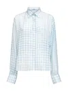 Ermanno Scervino Gingham Pattern Viscose Shirt In Blue