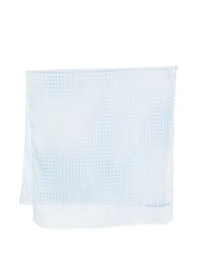 Ermanno Scervino Gingham Scarf In Blue