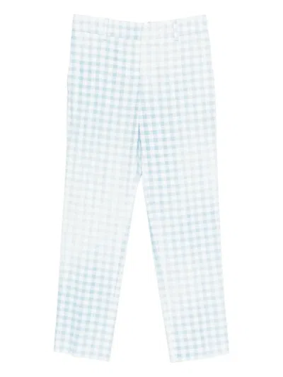 Ermanno Scervino Gingham Trousers In Blue