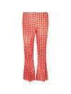 Ermanno Scervino Gingham-check Flared Trousers In Red