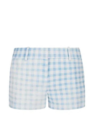 Ermanno Scervino Gingham-check Shorts In Blue