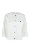 Ermanno Scervino Embroidered Front Pockets Long Sleeves Jacket In Bianco