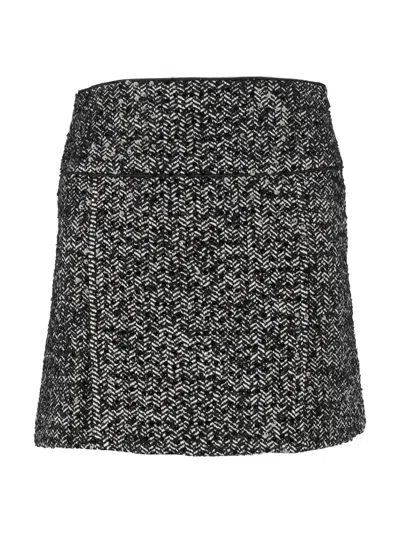 Ermanno Scervino Gonna Herringbone Mini Skirt In Black