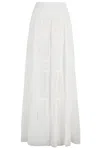 Ermanno Scervino Flowing Maxi Skirt With Ruffles In White