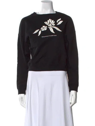 Pre-owned Ermanno Scervino Graphic Print Bateau Neckline Sweatshirt In Black
