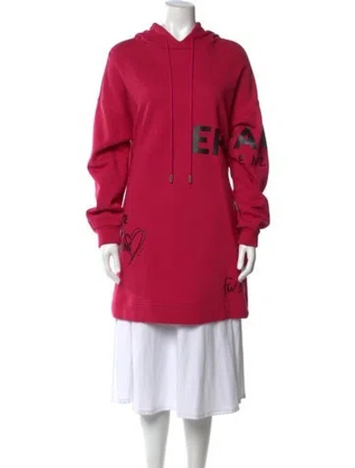 Pre-owned Ermanno Scervino Graphic Print Crew Neck Hoodie In Pink