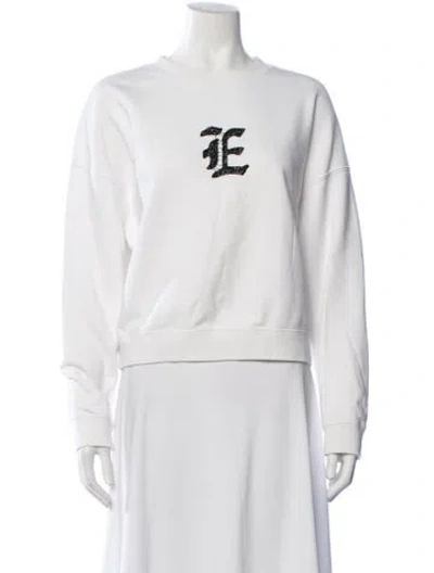 Pre-owned Ermanno Scervino Graphic Print Crew Neck Sweatshirt In White