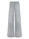 Ermanno Scervino High-waisted Wide-leg Jeans With Embroidered Detailing In Gray