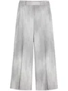 Ermanno Scervino Printed Pressed-crease Straight Trousers In Grey