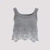Ermanno Scervino Knit Grey Cashmere Tank Top In Gray
