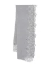 Ermanno Scervino Cashmere Scarf Featuring Lace Trim In Burgundy