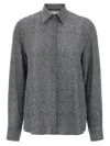 Ermanno Scervino Herringbone Shirt Adorned With Rhinestone Details In Multi