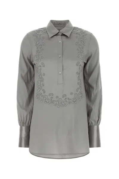 ERMANNO SCERVINO GREY SATIN SHIRT