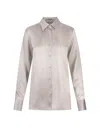 Ermanno Scervino Grey Silk Shirt With Faded Effect In Grey