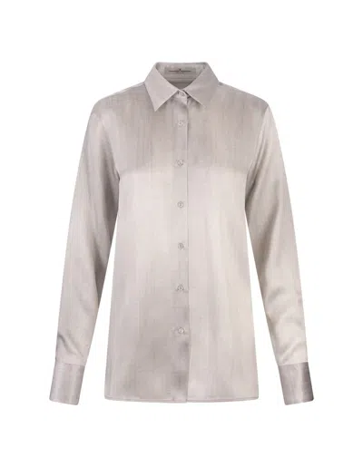 Ermanno Scervino Grey Silk Shirt With Faded Effect