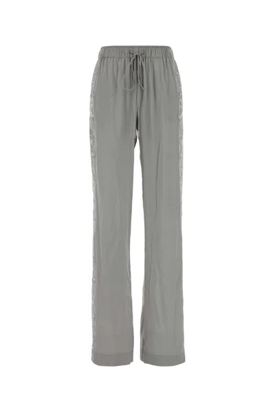 ERMANNO SCERVINO GREY STRETCH SILK PALAZZO PANT