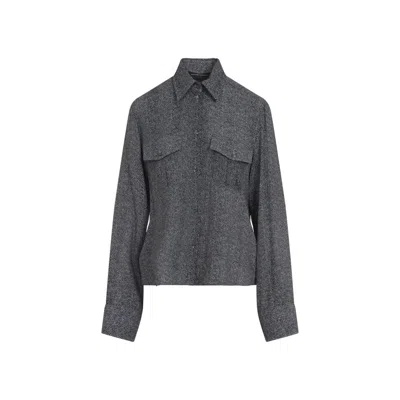 Ermanno Scervino Grey Tailored Shirt With Classic Collar In Gray