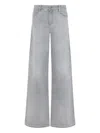 Ermanno Scervino High-waisted Wide-leg Jeans With Embroidered Detailing In Gray