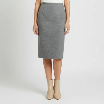 Pre-owned Ermanno Scervino Grey Wool Pencil Skirt S In Gray