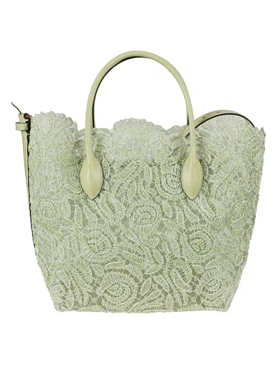 Ermanno Scervino Guipure-lace Tote In Green