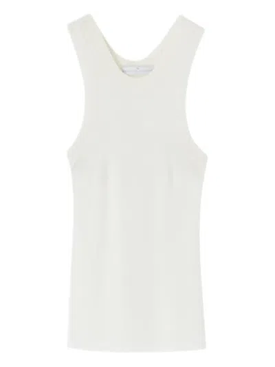 Ermanno Scervino Halter-neck Ribbed Tank Top In White