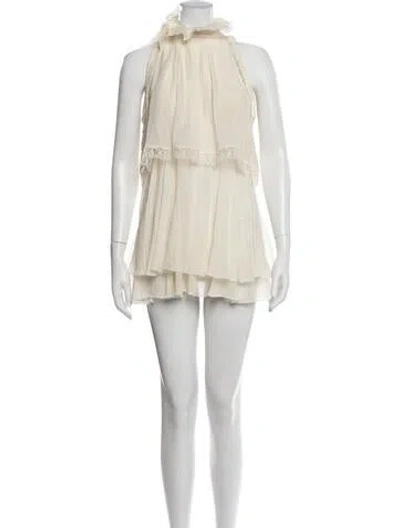 Pre-owned Ermanno Scervino Halterneck Mini Dress In Neutrals