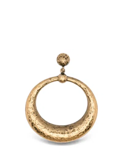 Ermanno Scervino Hammered Hoop Earrings In Gold