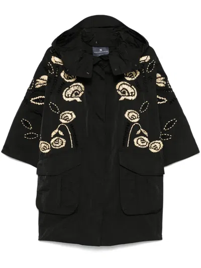 Ermanno Scervino Handmade Embroidered Coat In Black